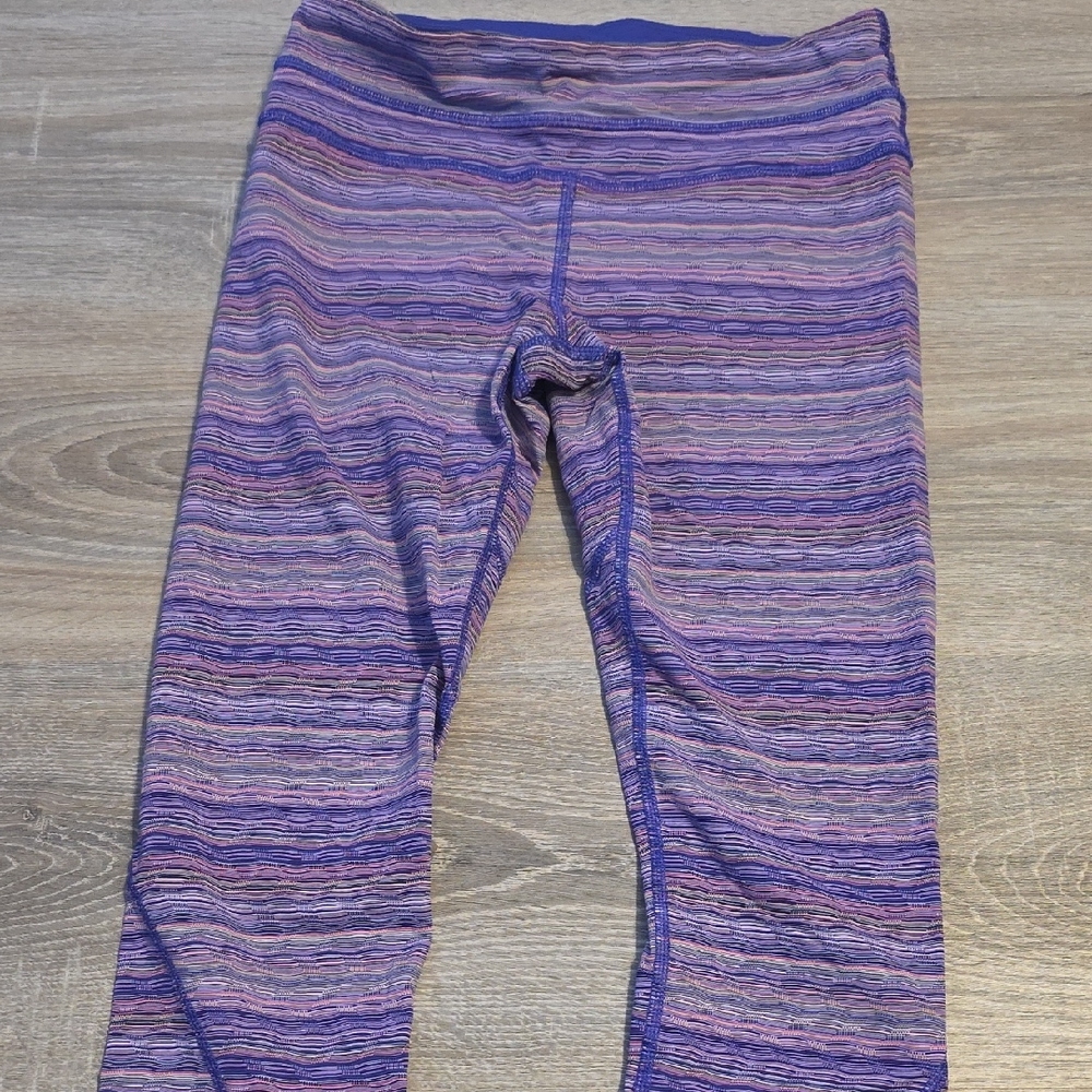 lululemon athletica Purple Striped Leggings
